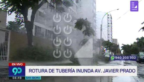 Fuga de tubería de agua potable afecta a vecinos de la calle Los Eucaliptos. (Captura: Latina)