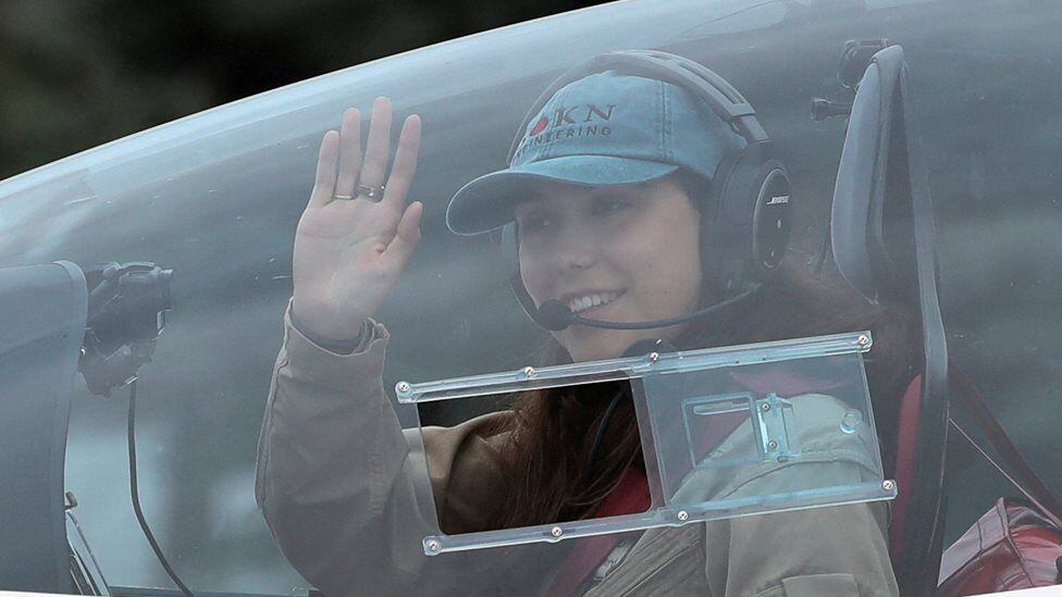The teenager, who comes from a family of pilots, began training when she was 14 years old.