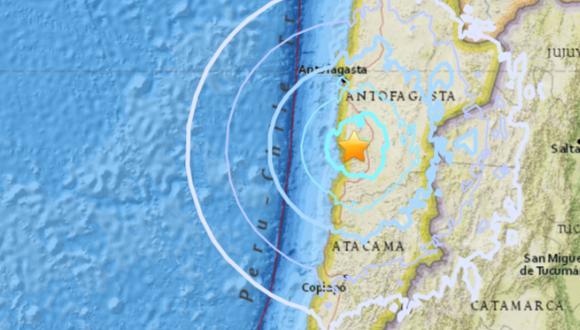 Chile sufrió el pasado 27 de diciembre un sismo de magnitud 5.5 en la costa de Antofagasta. (USGS)