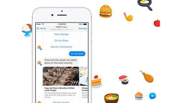 ‘Bots’ que comparten recetas "toman" Facebook Messenger