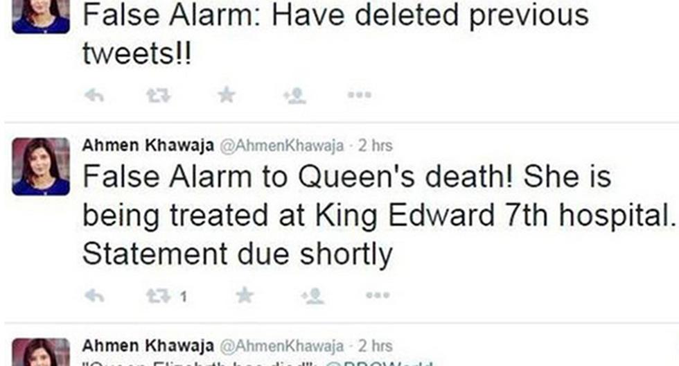 Periodista mató por error a la reina Isabel de Inglaterra. (Foto: Twitter)