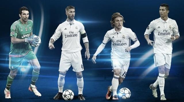 Buffon, Ramos, Modric y Cristiano Ronaldo fueron galardonados en Montecarlo, Mónaco. (Foto: UEFA.com)