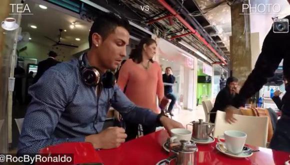 Cristiano Ronaldo: mira qué pasa cuando llega a un café [VIDEO]