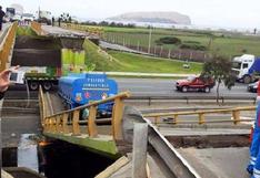 Desvían tránsito en la Panamericana Sur por colapso de puente San Pedro