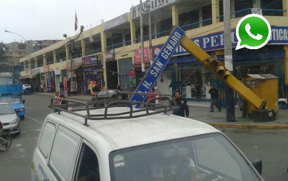 WhatsApp: Colapsó un semáforo en el distrito de Chorrillos - 1
