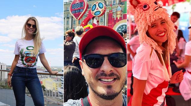 Brunella Horna, Cristian Rivro, Anna Carina Copello, entre otros famosos, alentaron al Perú frente a Dinamarca en Rusia 2018. (Foto: Instagram)