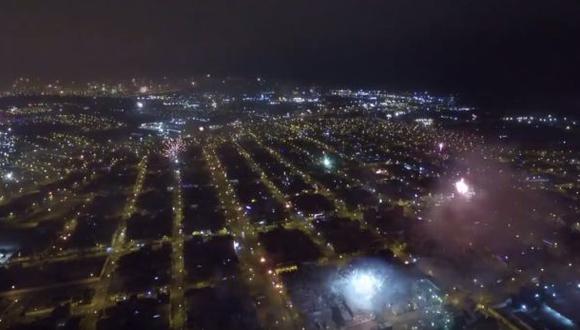 Dron registró increíbles imágenes de Lima en Año Nuevo [VIDEO]