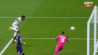 Se salvó Manchester City: Vinícius Júnior falló un gol en el inicio del segundo tiempo