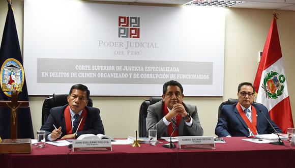 Primera Sala Penal de Apelaciones integrada por los jueces superiores Ramiro Salinas Siccha, Juan Guillermo Piscoya y Marco Angulo Morales