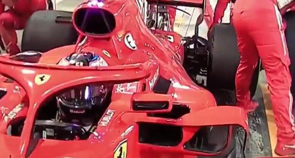 Kimi Raikkonen se llevó de encuentro a uno de los mecánicos de Ferrari tras salir apurado de los boxes. (Video: YouTube)
