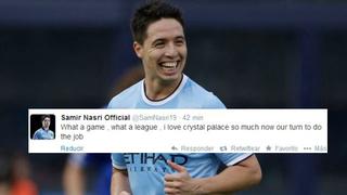 Samir Nasri se alegró del empate del Liverpool vía Twitter