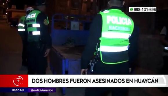 Dos hombres fueron asesinados en Huaycán. (Foto: América Noticias)