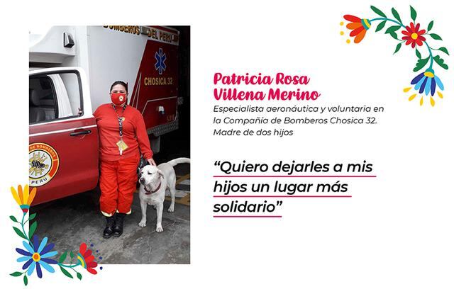 Patricia Rosa Villena Merino / Voluntaria en la Compañía de Bomberos Chosica 32. Madre de dos hijos
