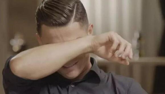 Cristiano Ronaldo llorando en una entrevista con un medio británico. (Foto: captura de video)
