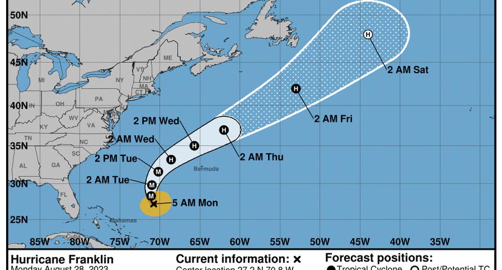Hurricane Franklin LIVE Follow the trajectory of the first major