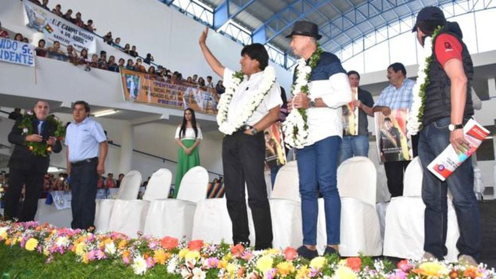 Evo Morales suele participar en la inauguración de centros comerciales en ciudades intermedias de Bolivia. (ABI).