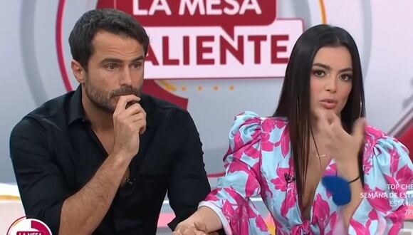 Nacho Casano y Daniella Navarro en una entrevista con el programa "La mesa caliente" (Foto: Telemundo)