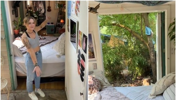 Estudiante de EE.UU. se vuelve viral al construir una casa en el patio de sus padres para no pagar alquiler. (Foto: @aniahhhhwarne / TikTok)
