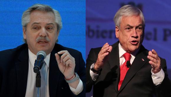 Composición de imágenes de Alberto Fernández, presidente de Argentina, y su  homólogo chileno, Sebastián Piñera. (EFE - Juan Mabromata/Ernesto Arias).