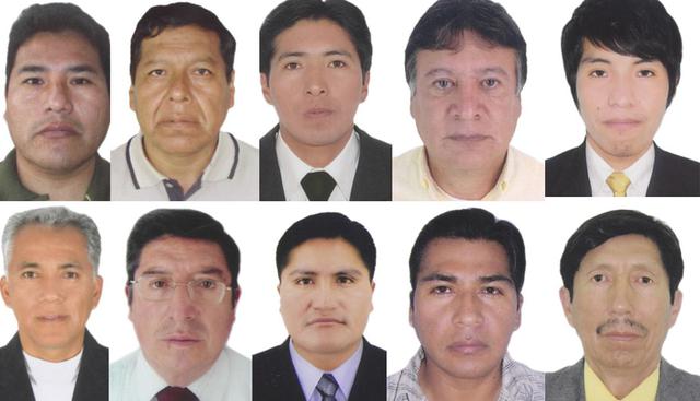 Arriba: Héctor Maquera, Sabino Aguilar, Marco Limachi, Fernando Martorell, Luis Garland. Abajo: Abel Bolaños, Mavilo Torres, Juan Quispe, Bartolomé Carrillo, Carlos Carpio.&nbsp;(Foto: JNE)