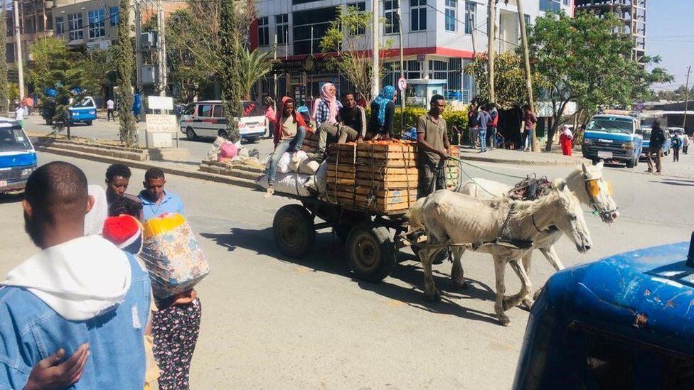 The scarcity of products extends to fuel, for which many people in Tigray must travel on foot or in donkey carts.
