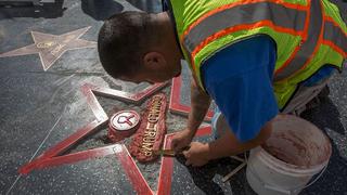 Hombre va preso por pintar esvástica sobre la estrella de Trump en Hollywood