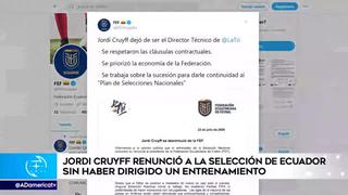 Jordi Cruyff dejó de ser seleccionador de Ecuador sin dirigir un solo partido