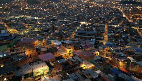 Vista aérea del barrio de Ciudad Bolívar, al sur de Bogotá durante la pandemia de coronavirus. (Foto: Raúl ARBOLEDA / AFP).