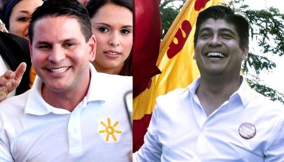 Los candidatos presidenciables Fabricio Alvarado y Carlos Alvarado.