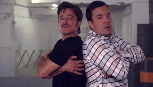 Brad Pitt tuvo batalla de breakdance contra Jimmy Fallon