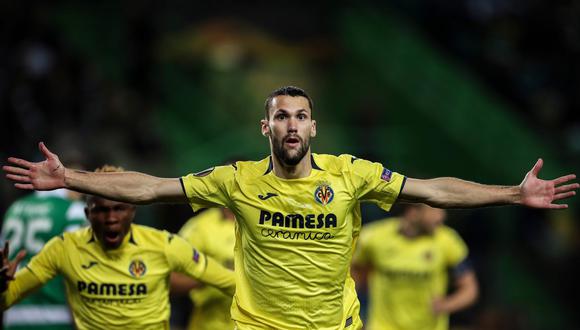 Villarreal consiguió una gran victoria ante Sporting Lisboa en el estadio José Alvalade. El submarino amarillo ganó 1-0 en la ida de los dieciseisavos de final de la Europa League. (Foto: AFP).