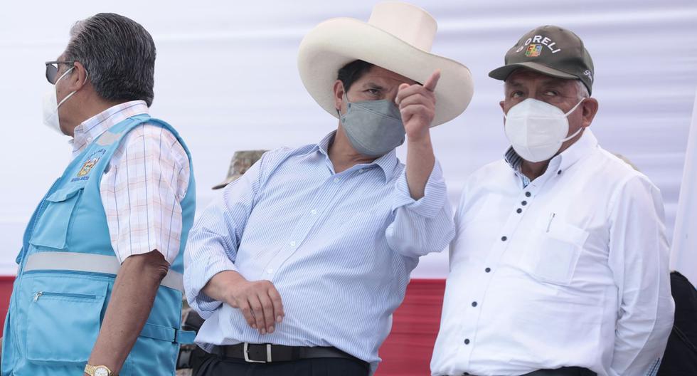 Pedro Castillo se refirió a la inseguridad durante un discurso de este sábado en Huacho, pero no mencionó al titular del sector Interior. (Foto: Presidencia)