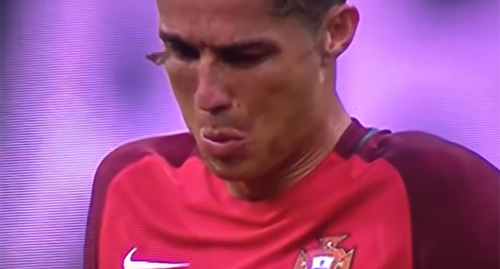 Cristiano Ronaldo no pudo con su llanto en la final de la Eurocopa (Foto: Captura)