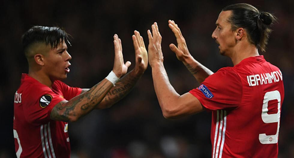 Zlatan Ibrahimovic y Marcos Rojo amargan el presente del Manchester United. (Foto: Getty Images)