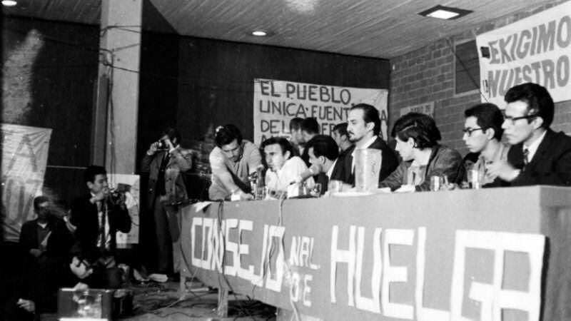 UNAM, IPN and other universities in the country went on strike.  (PORTAL 68. HISTORICAL ARCHIVE. UNAM).