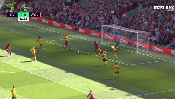El gol de Mané en el Liverpool vs. Wolves. (Foto: RMC)