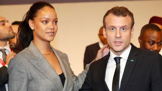 Macron y Rihanna recaudan millones para educación de niños