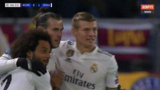 Real Madrid vs. Roma: Gareth Bale anotó el 1-0 luego de aprovechar 'regalo' del argentino Fazio | VIDEO