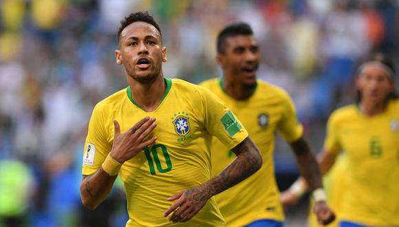 Neymar anotó el 1-0 en el México vs. Brasil. (Foto: AFP)