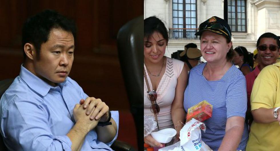 Nancy Lange y Kenji Fujimori se tomaron una foto. (Foto: Andina)