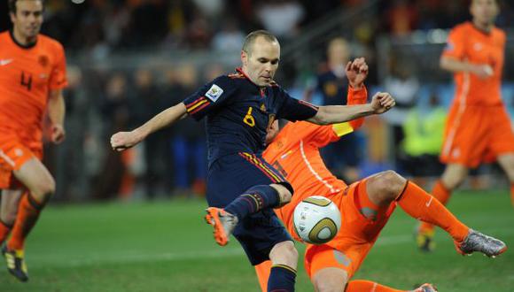 Andrés Iniesta anotó el gol de la victoria en la final ante Holanda. (Foto: AFP)