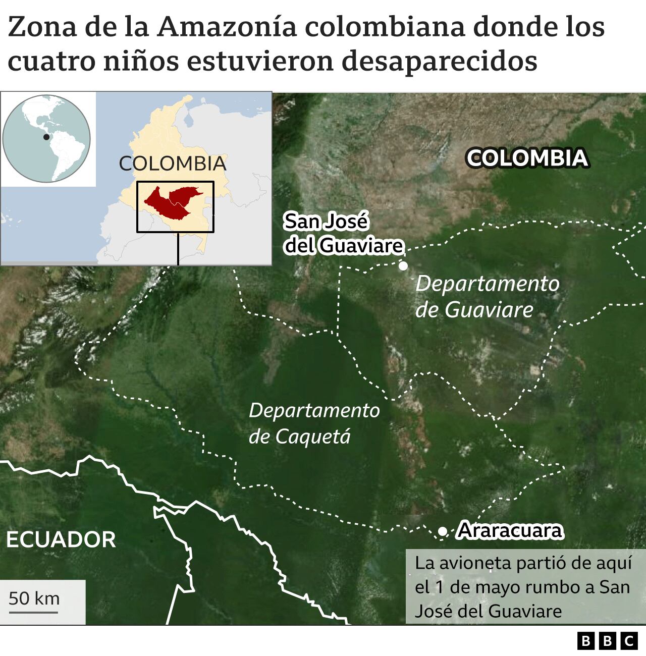Colombian Amazon map