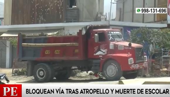 Escolar de 9 años muere atropellado por camión manejado por chofer sin licencia de conducir. (Captura: América Noticias)