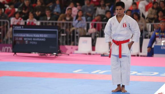 Participación de Perú en karate modalidad kata. Mariano Wong en su presentación. (Foto: Federación Peruana de Karate)