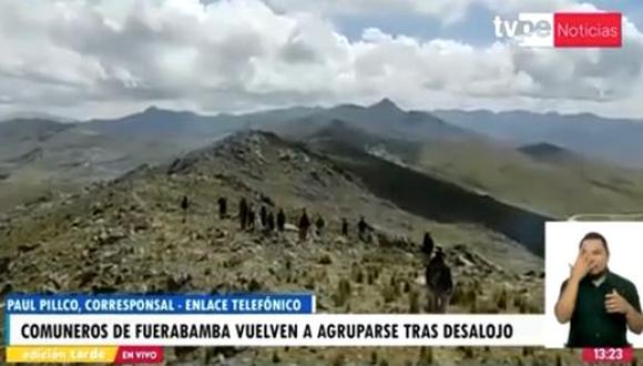 Los comuneros han expresado su rechazo a la declaratoria de emergencia dispuesta por el Ejecutivo en la zona. (Foto: TV Perú)