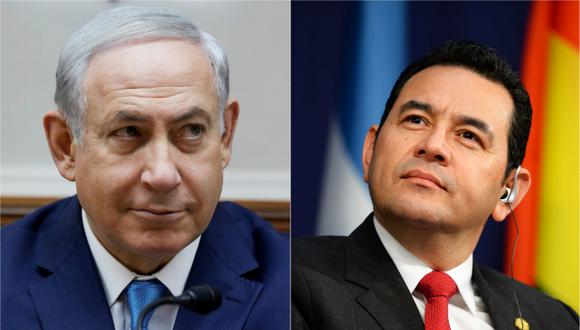 Benjamin Netanyahu, primer ministro de Israel, y el presidente de Guatemala, Jimmy Morales. (Foto: Reuters/AFP)