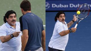 Maradona se encontró con Del Potro y se animó a jugar tenis