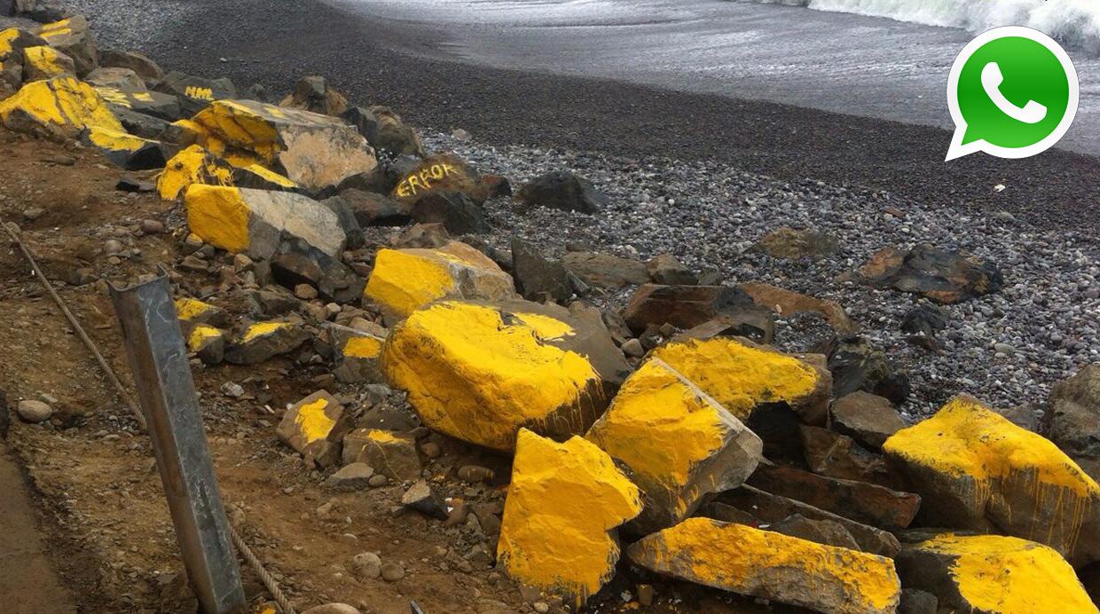 WhatsApp: aparecen rocas pintadas de amarillo en la Costa Verde - 1