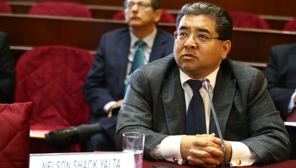 El contralor Nelson Shack se presentó en la Comisión de Fiscalización del Congreso. (Foto: Congreso)