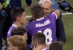 Zinedine Zidane se "despidió" de James Rodríguez con un abrazo tras ganar la Champions League